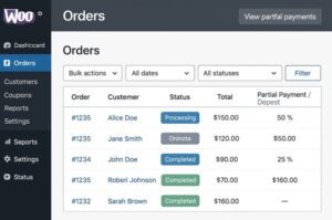 deposit or partial amount upfront