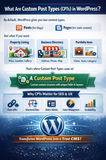A Custom Post Type is a custom content structure with its own fields, layout, and behavior, separate from regular posts.