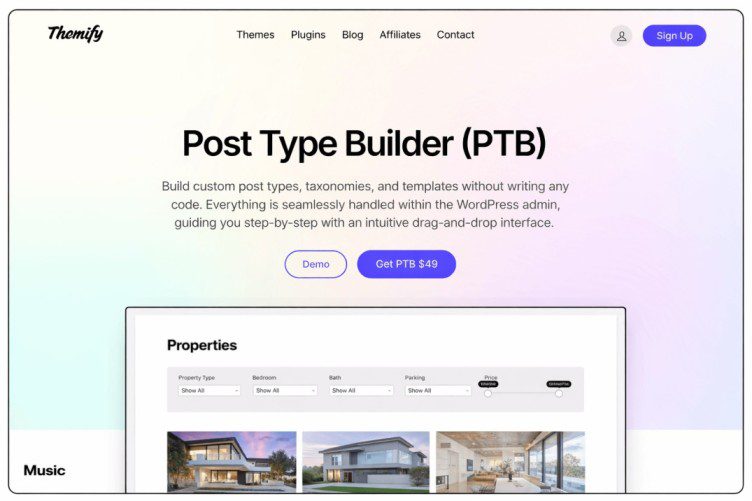 Themify Post Type Builder (PTB) is a powerful WordPress plugin that lets you create and manage custom content — visually.