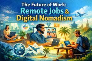 Explore remote work, digital nomadism, benefits, challenges, and how the future of work is changing careers globally in 2026 and beyond.