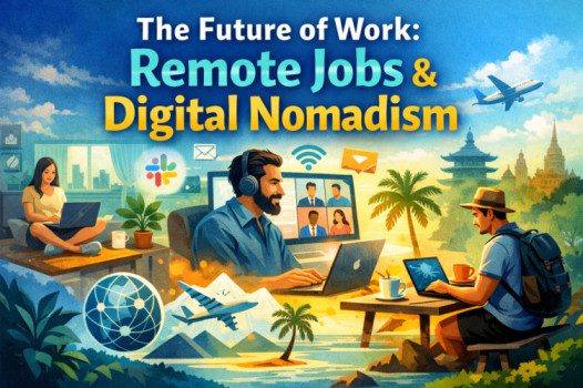 Explore remote work, digital nomadism, benefits, challenges, and how the future of work is changing careers globally in 2026 and beyond.